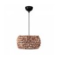 GloboStar® DARIO 204-0159 Boho Κρεμαστό Φωτιστικό Kαπέλο Μονόφωτο 1 x E27 IP20 Καφέ Rattan - Μ29 x Π29 x Υ16cm