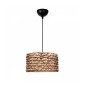 GloboStar® POMEGRANDE 204-0160 Boho Κρεμαστό Φωτιστικό Kαπέλο Μονόφωτο 1 x E27 IP20 Καφέ Rattan - Μ29 x Π29 x Υ16cm