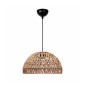 GloboStar® SAND 204-0167 Boho Κρεμαστό Φωτιστικό Καμπάνα Μονόφωτο 1 x E27 IP20 Μπεζ Σχοινί - Μ29 x Π29 x Υ16cm