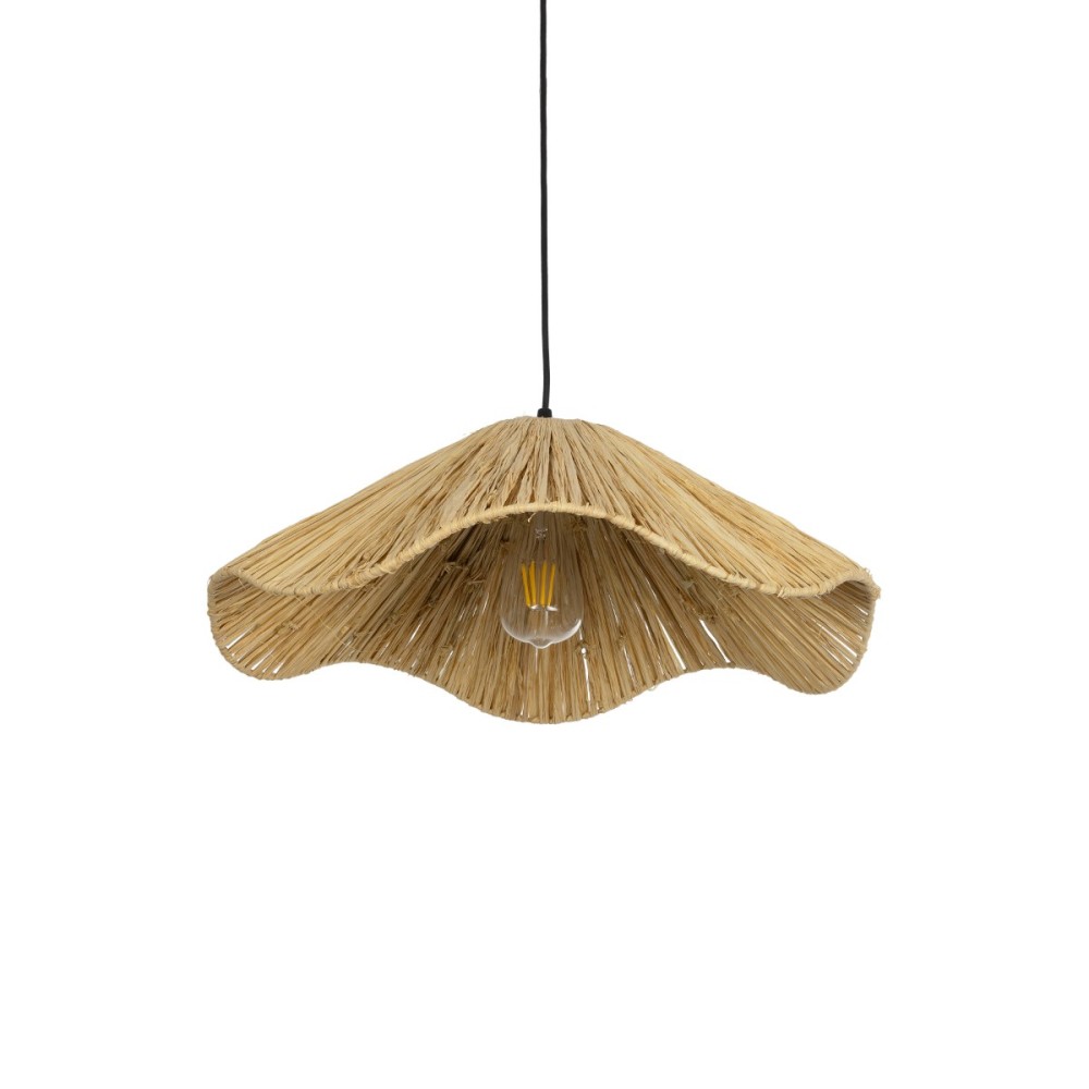 GLOBOSTAR® PAJERO 204-0177 Boho Κρεμαστό Φωτιστικό Οροφής Μονόφωτο 1 x E27 AC 220-240V IP20 Μπεζ - Μ50 x Π50 x Υ20cm