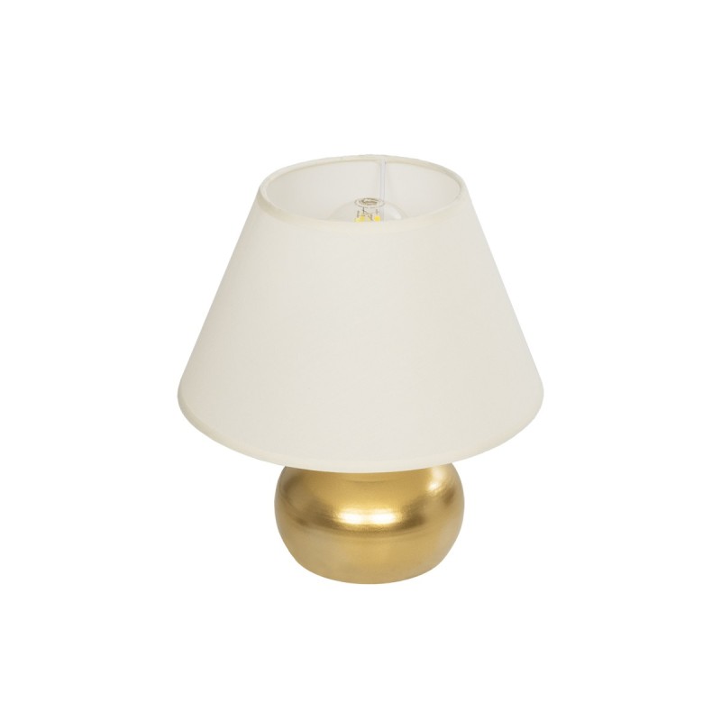 GLOBOSTAR® KORG 204-0184 Μοντέρνο Επιτραπέζιο Φωτιστικό Πορτατίφ με Ντουί 1 x E27 AC 220-240V IP20 - Χάλκινο & Μπεζ - Μ17 x Π17 x Υ23cm