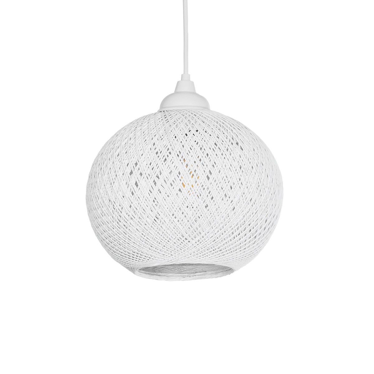 GLOBOSTAR® SOLEI 205-0009 Boho Κρεμαστό Φωτιστικό Οροφής με Ντουί 1 x E27 AC 220-240V IP20 - Λευκό - M20 x Π20 x Υ25cm