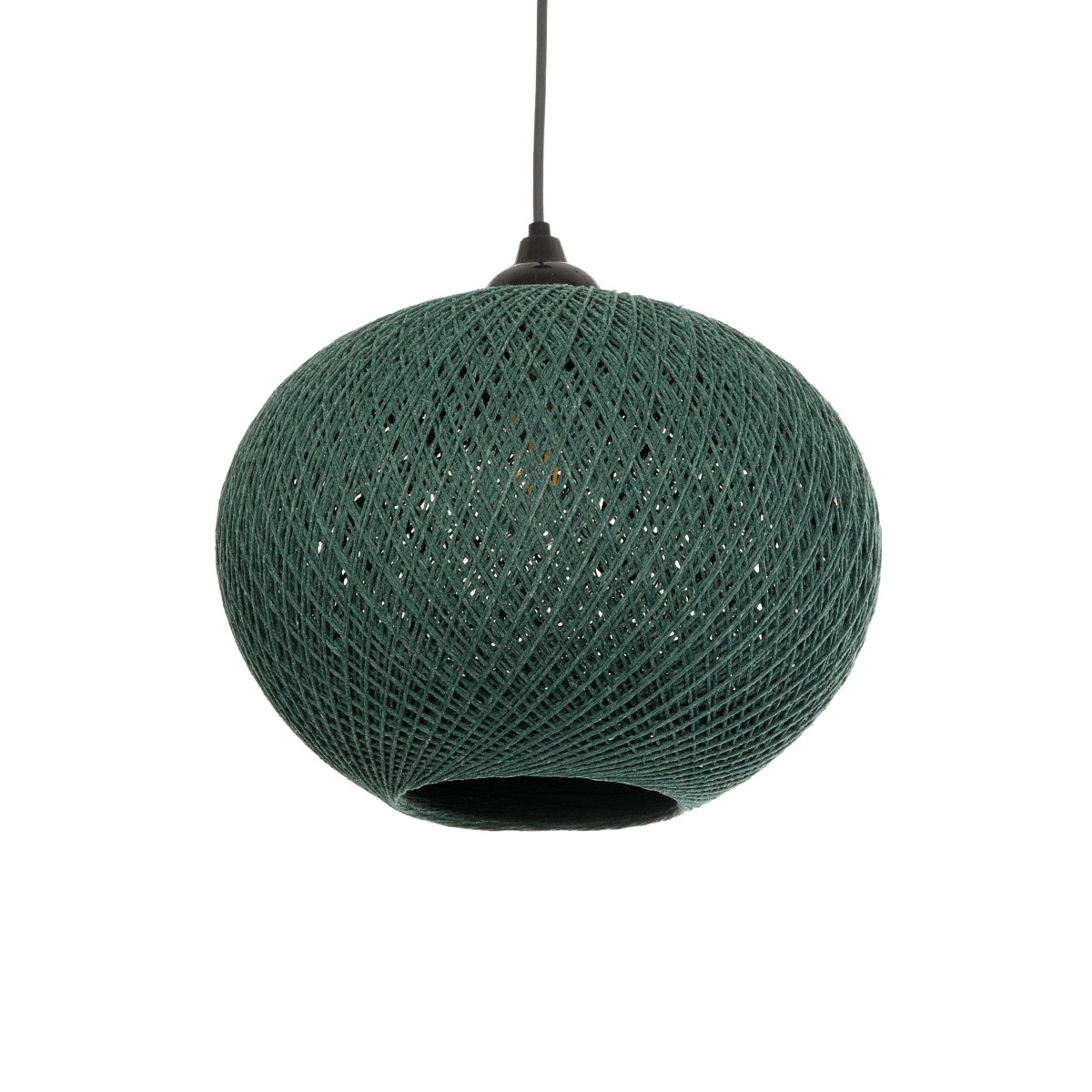 GLOBOSTAR® SOLEI 205-0014 Boho Κρεμαστό Φωτιστικό Οροφής με Ντουί 1 x E27 AC 220-240V IP20 - Πράσινο - M30 x Π30 x Υ26cm