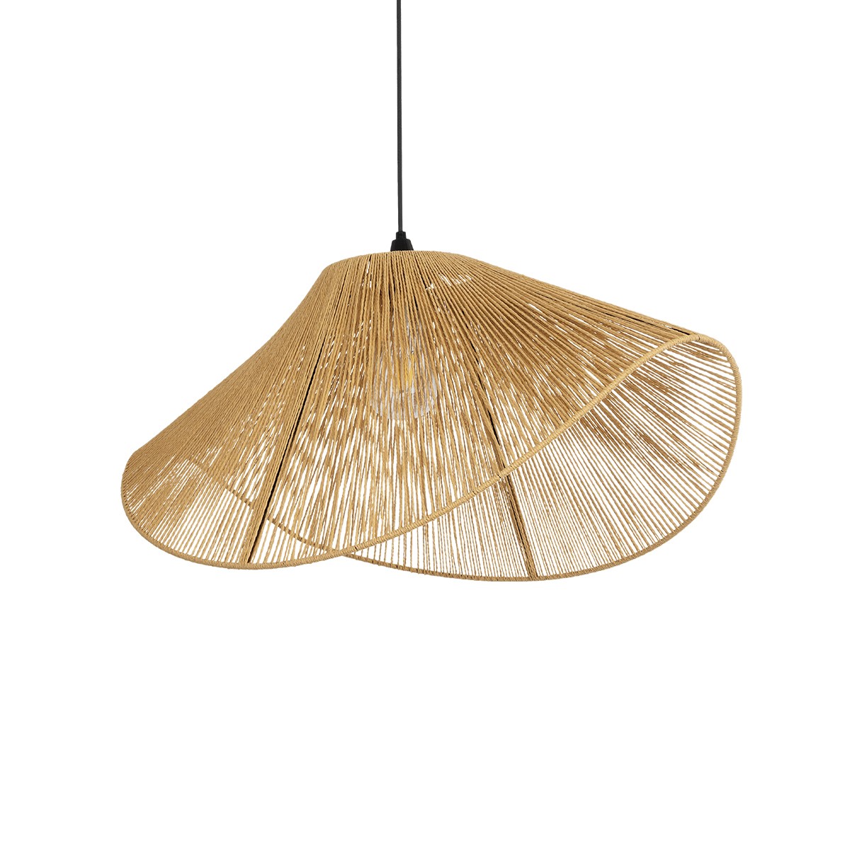 GLOBOSTAR® ECLAIR 205-0031 Boho Κρεμαστό Φωτιστικό Οροφής με Ντουί 1 x E27 AC 220-240V IP20 - Μπεζ - M70 x Π40 x Υ32cm