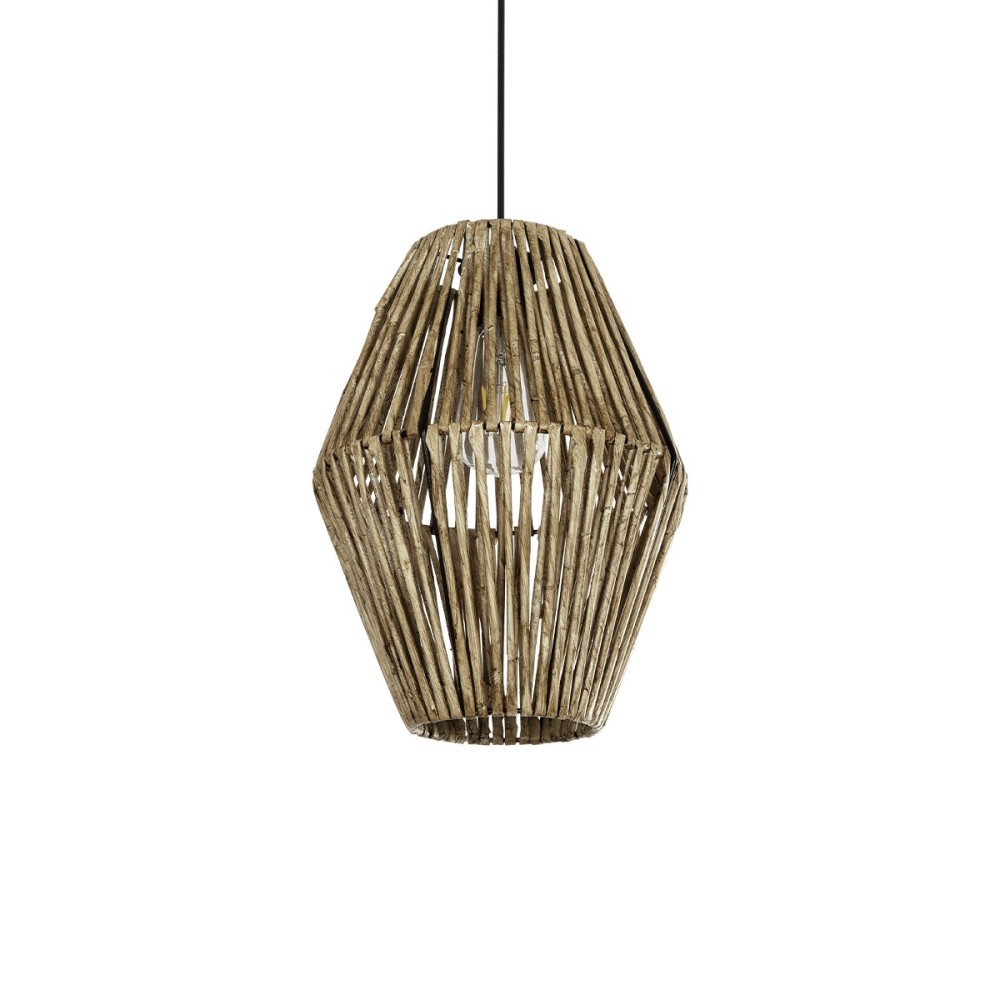 GLOBOSTAR® CASTILLO 205-0046 Boho Κρεμαστό Φωτιστικό Οροφής με Ντουί 1 x E27 AC 220-240V IP20 - Μπεζ - M26 x Π26 x Υ36cm