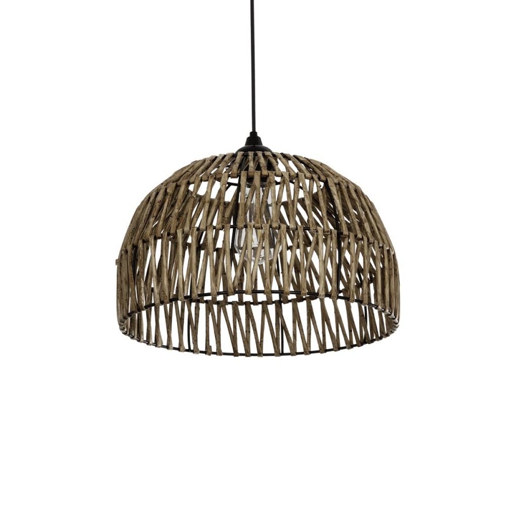 GLOBOSTAR® ARANCIA 205-0047 Boho Κρεμαστό Φωτιστικό Οροφής με Ντουί 1 x E27 AC 220-240V IP20 - Μπεζ - M35 x Π35 x Υ26cm