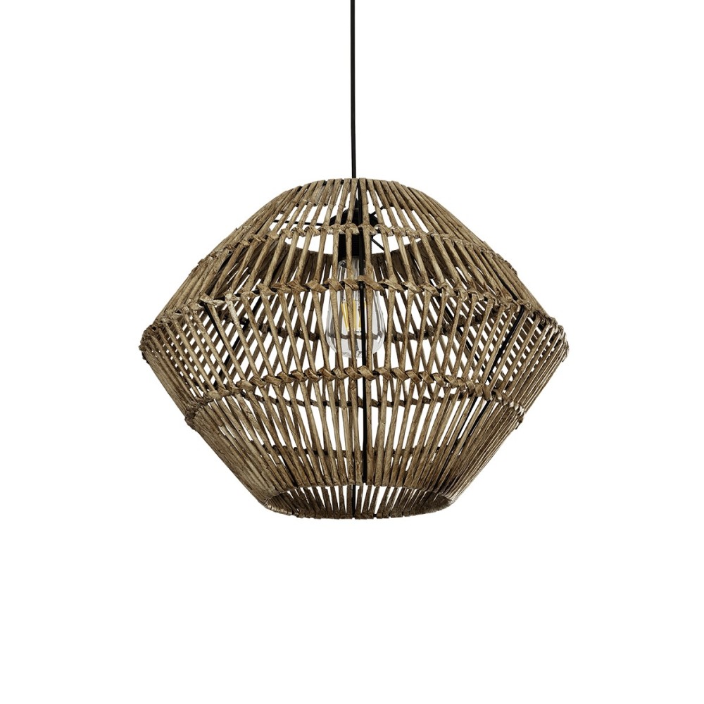 GLOBOSTAR® KEGEL 205-0048 Boho Κρεμαστό Φωτιστικό Οροφής με Ντουί 1 x E27 AC 220-240V IP20 - Μπεζ - M46 x Π46 x Υ35cm