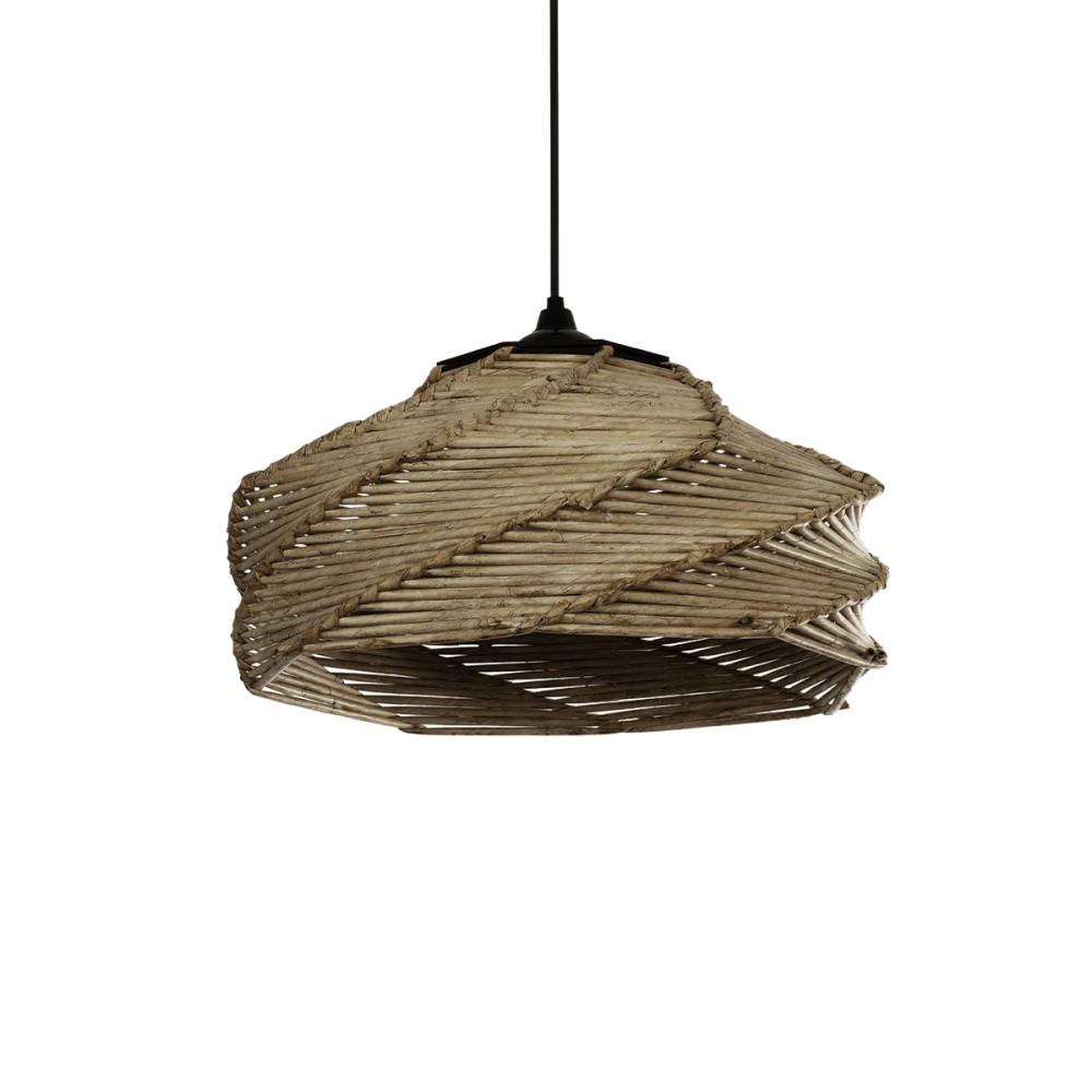 GLOBOSTAR® OLET 205-0049 Boho Κρεμαστό Φωτιστικό Οροφής με Ντουί 1 x E27 AC 220-240V IP20 - Μπεζ - M38 x Π38 x Υ23cm