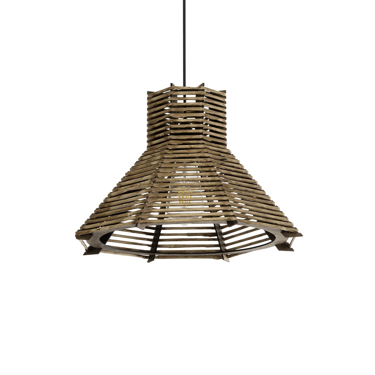 GLOBOSTAR® MEGALISTO 205-0051 Boho Κρεμαστό Φωτιστικό Οροφής με Ντουί 1 x E27 AC 220-240V IP20 - Καφέ- M40 x Π40 x Υ26cm