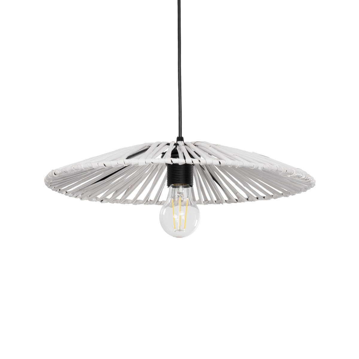 GLOBOSTAR® JAPAN 205-0052 Boho Κρεμαστό Φωτιστικό Οροφής με Ντουί 1 x E27 AC 220-240V IP20 - Λευκό - M40 x Π40 x Υ8cm