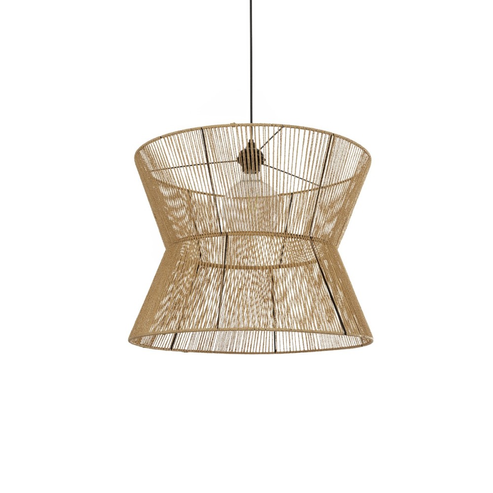 GLOBOSTAR® UPCONE 205-0056 Boho Κρεμαστό Φωτιστικό Οροφής με Ντουί 1 x E27 AC 220-240V IP20 - Μπεζ - M50 x Π50 x Υ43cm