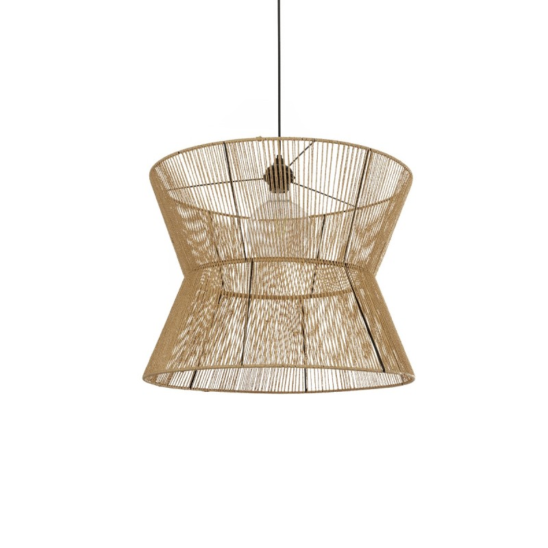 GLOBOSTAR® UPCONE 205-0056 Boho Κρεμαστό Φωτιστικό Οροφής με Ντουί 1 x E27 AC 220-240V IP20 - Μπεζ - M50 x Π50 x Υ43cm