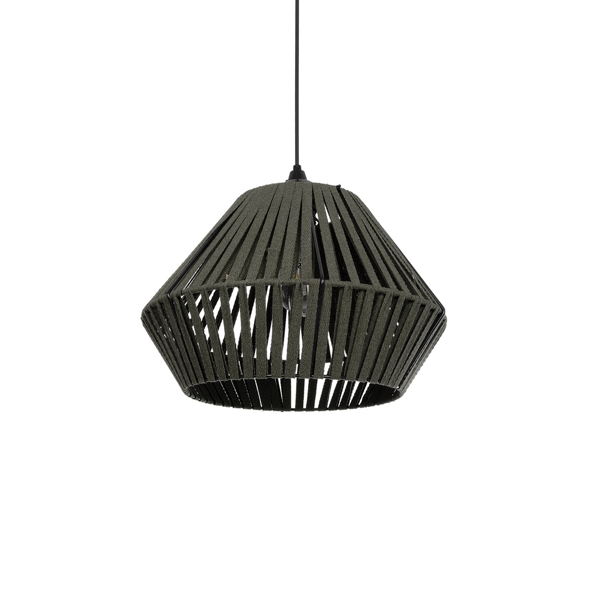 GLOBOSTAR® NUI 205-0069 Boho Κρεμαστό Φωτιστικό Οροφής με Ντουί 1 x E27 AC 220-240V IP20 - Πρασίνο - M36 x Π36 x Υ27cm