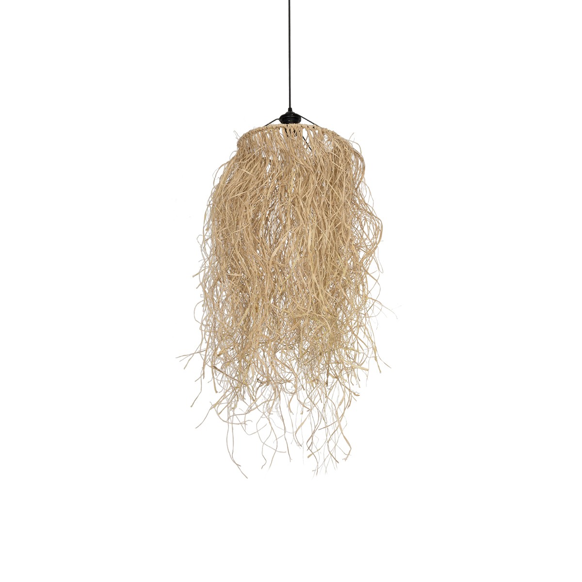 GLOBOSTAR® PIOVERE 205-0078 Boho Κρεμαστό Φωτιστικό Οροφής με Ντουί 1 x E27 AC 220-240V IP20 - Μπεζ - M35 x Π35 x Υ70cm