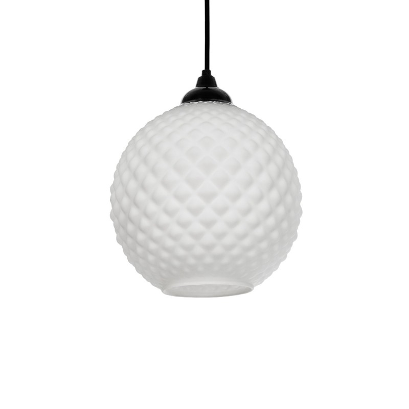 GLOBOSTAR® KEGEL 206-0004 Μοντέρνο Κρεμαστό Φωτιστικό Οροφής με Ντουί 1 x E27 AC 220-240V IP20 - Λευκό - Μ20 x Π20 x Υ20cm