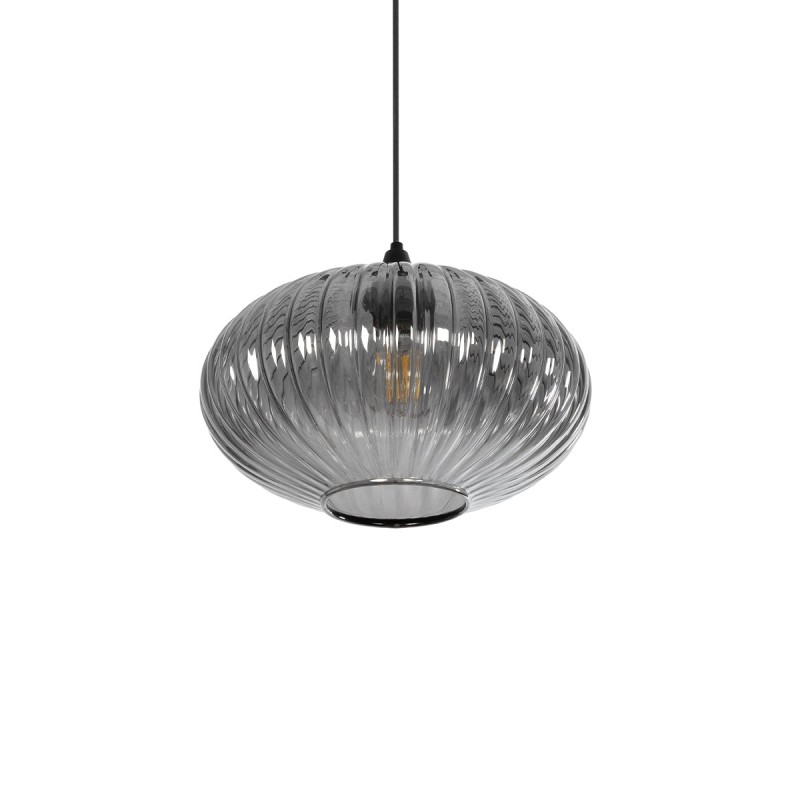 GLOBOSTAR® PERA 206-0010 Μοντέρνο Κρεμαστό Φωτιστικό Οροφής με Ντουί 1 x E27 AC 220-240V IP20 - Μαύρο Φιμέ - Μ30 x Π30 x Υ22cm