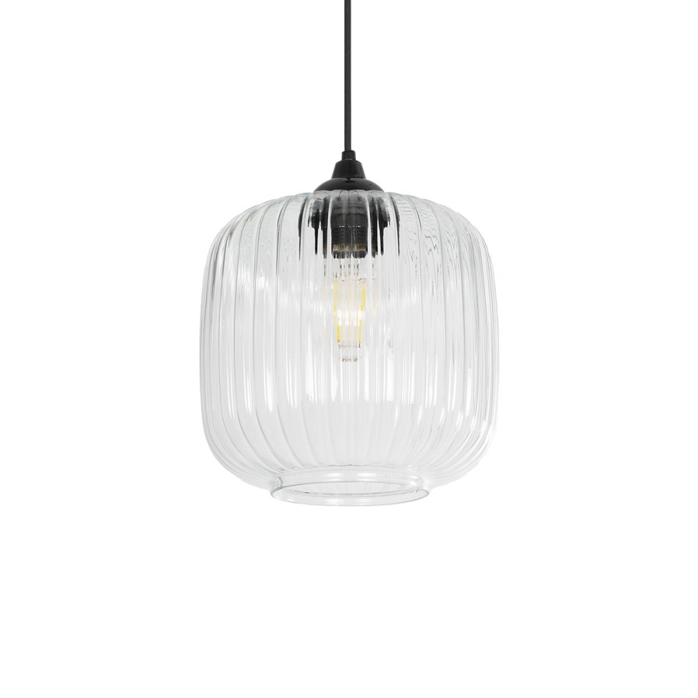 GLOBOSTAR® MELONI 206-0013 Μοντέρνο Κρεμαστό Φωτιστικό Οροφής με Ντουί 1 x E27 AC 220-240V IP20 - Διάφανο - Μ20 x Π20 x Υ24cm