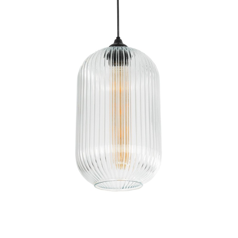 GLOBOSTAR® MELONI 206-0017 Μοντέρνο Κρεμαστό Φωτιστικό Οροφής με Ντουί 1 x E27 AC 220-240V IP20 - Διάφανο - Μ20 x Π20 x Υ38cm