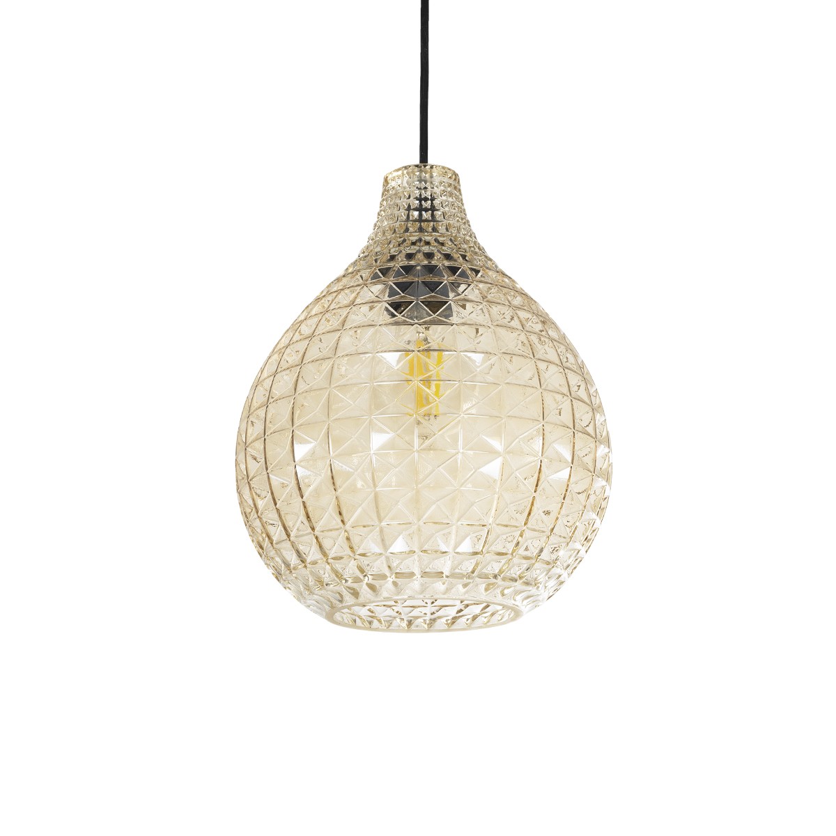 GLOBOSTAR® BASTIK 206-0027 Μοντέρνο Κρεμαστό Φωτιστικό Οροφής με Ντουί 1 x E27 AC 220-240V IP20 - Mελί - Μ22 x Π22 x Υ26cm