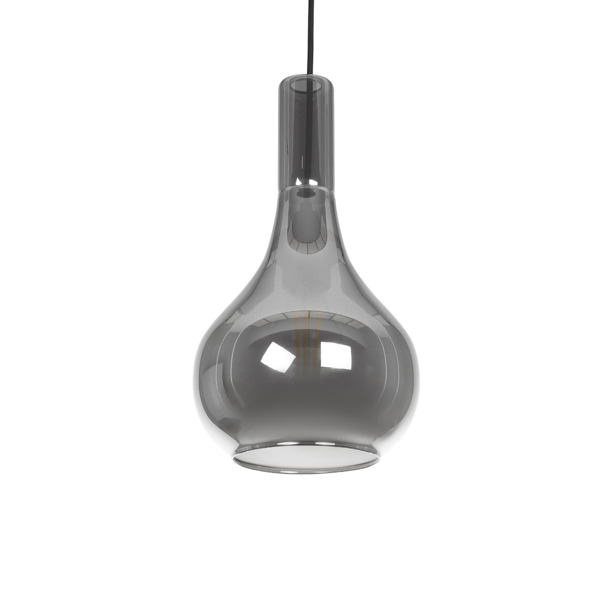 GLOBOSTAR® ΤΟΝΕ 206-0034 Μοντέρνο Κρεμαστό Φωτιστικό Οροφής με Ντουί 1 x E27 AC 220-240V IP20 - Μαύρο Φιμέ - Μ20 x Π20 x Υ36cm