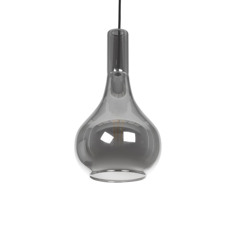 GLOBOSTAR® ΤΟΝΕ 206-0034 Μοντέρνο Κρεμαστό Φωτιστικό Οροφής με Ντουί 1 x E27 AC 220-240V IP20 - Μαύρο Φιμέ - Μ20 x Π20 x Υ36cm