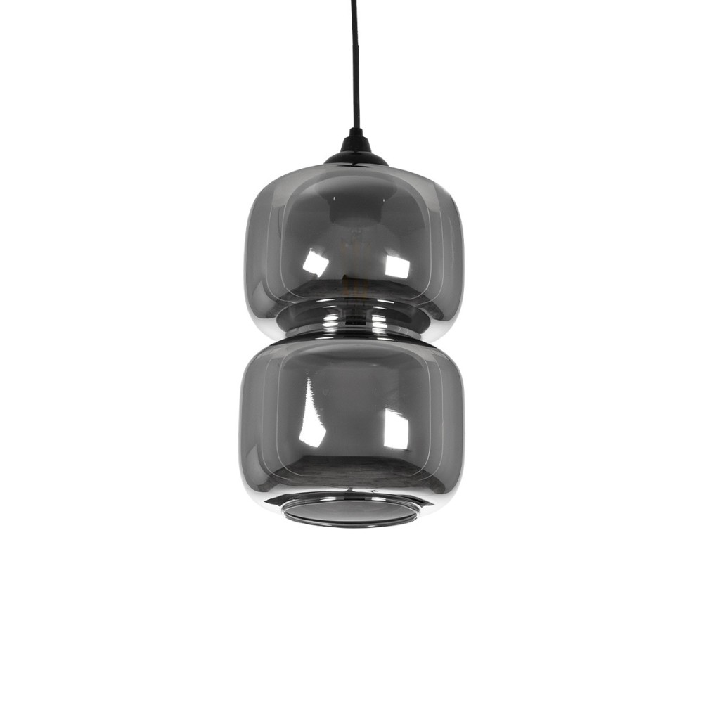 GLOBOSTAR® PIAGE 206-0036 Μοντέρνο Κρεμαστό Φωτιστικό Οροφής με Ντουί 1 x E27 AC 220-240V IP20 - Μαύρο Φιμέ - Μ18 x Π18 x Υ31cm