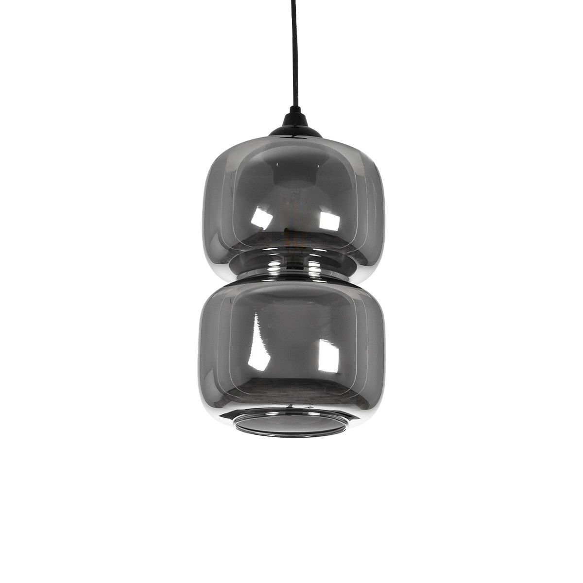 GLOBOSTAR® PIAGE 206-0036 Μοντέρνο Κρεμαστό Φωτιστικό Οροφής με Ντουί 1 x E27 AC 220-240V IP20 - Μαύρο Φιμέ - Μ18 x Π18 x Υ31cm