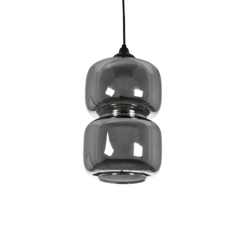 GLOBOSTAR® PIAGE 206-0036 Μοντέρνο Κρεμαστό Φωτιστικό Οροφής με Ντουί 1 x E27 AC 220-240V IP20 - Μαύρο Φιμέ - Μ18 x Π18 x Υ31cm