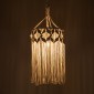 GloboStar® CONGO 36206 Boho Κρεμαστό Φωτιστικό Μακραμέ Μονόφωτο 1 x E27 IP20 Μπεζ Ύφασμα - Μ30 x Π30 x Υ50cm