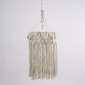 GloboStar® CONGO 36206 Boho Κρεμαστό Φωτιστικό Μακραμέ Μονόφωτο 1 x E27 IP20 Μπεζ Ύφασμα - Μ30 x Π30 x Υ50cm