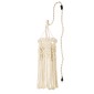 GloboStar® BAHRI 36211 Boho Κρεμαστό Φωτιστικό Μακραμέ Μονόφωτο 1 x E27 IP20 Μπεζ Ύφασμα - Μ20 x Π20 x Υ65cm