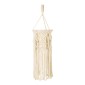 GloboStar® BAHRI 36211 Boho Κρεμαστό Φωτιστικό Μακραμέ Μονόφωτο 1 x E27 IP20 Μπεζ Ύφασμα - Μ20 x Π20 x Υ65cm