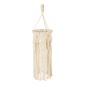 GloboStar® BAHRI 36211 Boho Κρεμαστό Φωτιστικό Μακραμέ Μονόφωτο 1 x E27 IP20 Μπεζ Ύφασμα - Μ20 x Π20 x Υ65cm