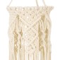 GloboStar® BAHRI 36211 Boho Κρεμαστό Φωτιστικό Μακραμέ Μονόφωτο 1 x E27 IP20 Μπεζ Ύφασμα - Μ20 x Π20 x Υ65cm