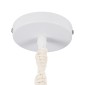 GloboStar® SHAQRA 36215 Μοντέρνο Κρεμαστό Φωτιστικό Μακραμέ Μονόφωτο 1 x E27 IP20 Μπεζ Ύφασμα - Μ4 x Π4 x Υ110cm