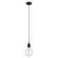 GloboStar® HANNA 36218 Μοντέρνο Κρεμαστό Φωτιστικό Ανάρτηση Μονόφωτο 1 x E27 IP20 Μαύρο Πλαστικό - Μ4 x Π4 x Υ110cm