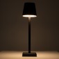 GloboStar® NEGA 60473 Μοντέρνο Επιτραπέζιο Φωτιστικό Πορτατίφ LED 2.2W 154lm 360° DC 5V Επαναφορτιζόμενο με Μπαταρία Li-ion 4000mAh - Διακόπτη Αφής - Θερμό Λευκό 2700K - Dimmable - D10 x H39cm - Μαύρο - 2 Years Warranty