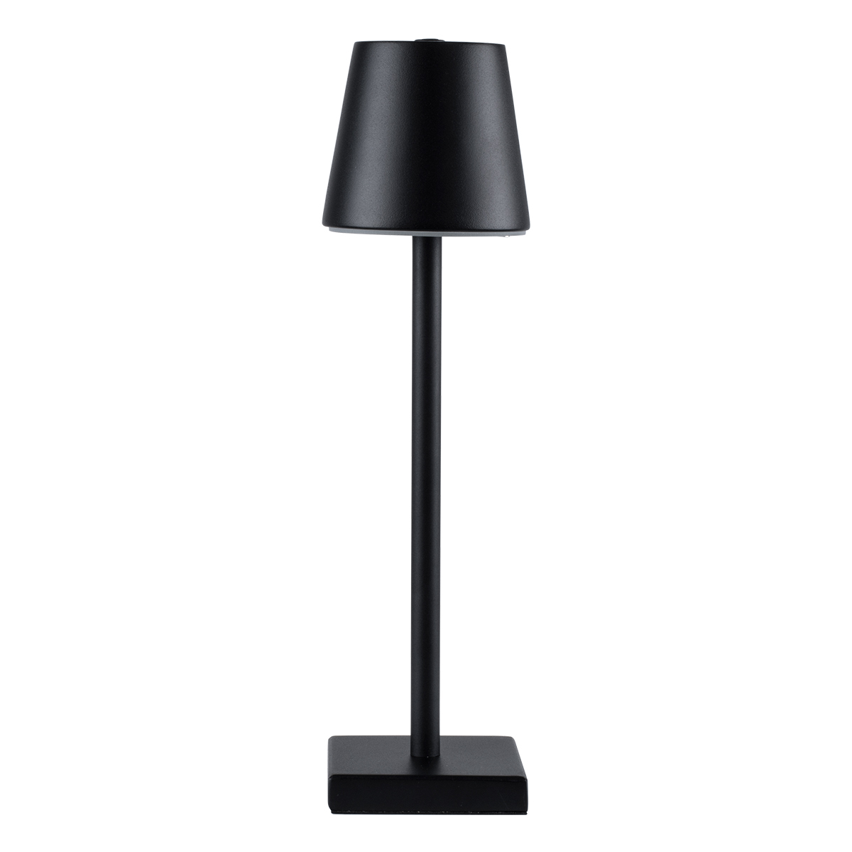 GloboStar® NEGA 60473 Μοντέρνο Επιτραπέζιο Φωτιστικό Πορτατίφ LED 2.2W 154lm 360° DC 5V Επαναφορτιζόμενο με Μπαταρία Li-ion 4000mAh - Διακόπτη Αφής - Θερμό Λευκό 2700K - Dimmable - D10 x H39cm - Μαύρο - 2 Years Warranty