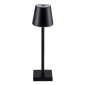 GloboStar® NEGA 60473 Μοντέρνο Επιτραπέζιο Φωτιστικό Πορτατίφ LED 2.2W 154lm 360° DC 5V Επαναφορτιζόμενο με Μπαταρία Li-ion 4000mAh - Διακόπτη Αφής - Θερμό Λευκό 2700K - Dimmable - D10 x H39cm - Μαύρο - 2 Years Warranty