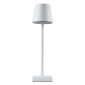 GloboStar® NEGA 60474 Μοντέρνο Επιτραπέζιο Φωτιστικό Πορτατίφ LED 2.2W 154lm 360° DC 5V Επαναφορτιζόμενο με Μπαταρία Li-ion 4000mAh - Διακόπτη Αφής - Θερμό Λευκό 2700K - Dimmable - D10 x H39cm - Λευκό - 2 Years Warranty