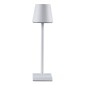 GloboStar® NEGA 60474 Μοντέρνο Επιτραπέζιο Φωτιστικό Πορτατίφ LED 2.2W 154lm 360° DC 5V Επαναφορτιζόμενο με Μπαταρία Li-ion 4000mAh - Διακόπτη Αφής - Θερμό Λευκό 2700K - Dimmable - D10 x H39cm - Λευκό - 2 Years Warranty