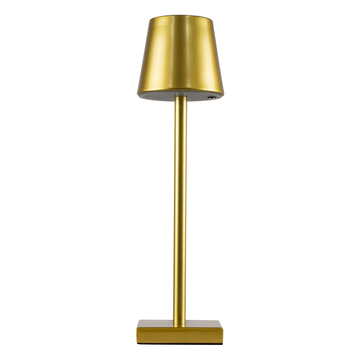 GloboStar® NEGA 60475 Μοντέρνο Επιτραπέζιο Φωτιστικό Πορτατίφ LED 2.2W 154lm 360° DC 5V Επαναφορτιζόμενο με Μπαταρία Li-ion 4000mAh - Διακόπτη Αφής - Θερμό Λευκό 2700K - Dimmable - D10 x H39cm - Χρυσό - 2 Years Warranty