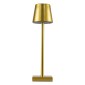 GloboStar® NEGA 60475 Μοντέρνο Επιτραπέζιο Φωτιστικό Πορτατίφ LED 2.2W 154lm 360° DC 5V Επαναφορτιζόμενο με Μπαταρία Li-ion 4000mAh - Διακόπτη Αφής - Θερμό Λευκό 2700K - Dimmable - D10 x H39cm - Χρυσό - 2 Years Warranty