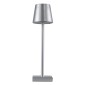 GloboStar® NEGA 60476 Μοντέρνο Επιτραπέζιο Φωτιστικό Πορτατίφ LED 2.2W 154lm 360° DC 5V Επαναφορτιζόμενο με Μπαταρία Li-ion 4000mAh - Διακόπτη Αφής - Θερμό Λευκό 2700K - Dimmable - D10 x H39cm - Ασημί - 2 Years Warranty