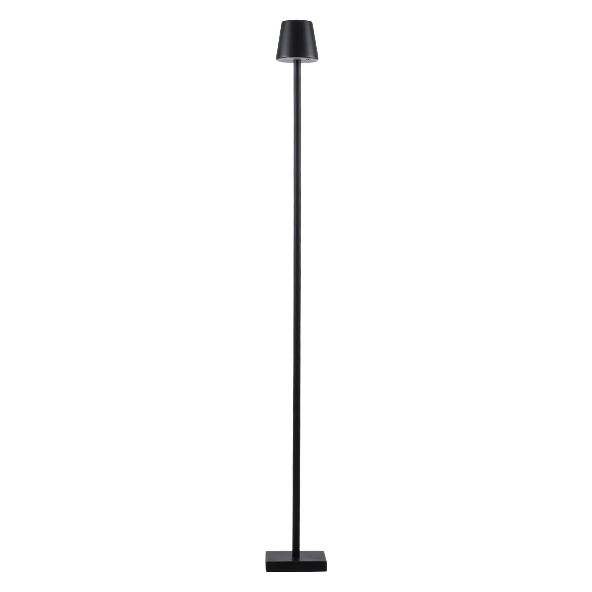 GloboStar® NEGA 60477 Μοντέρνο Επιδαπέδιο Φωτιστικό LED 2.2W 154lm 360° DC 5V Επαναφορτιζόμενο με Μπαταρία Li-ion 4000mAh - Διακόπτη Αφής - Θερμό Λευκό 2700K - Dimmable - D10 x H135cm - Μαύρο - 2 Years Warranty