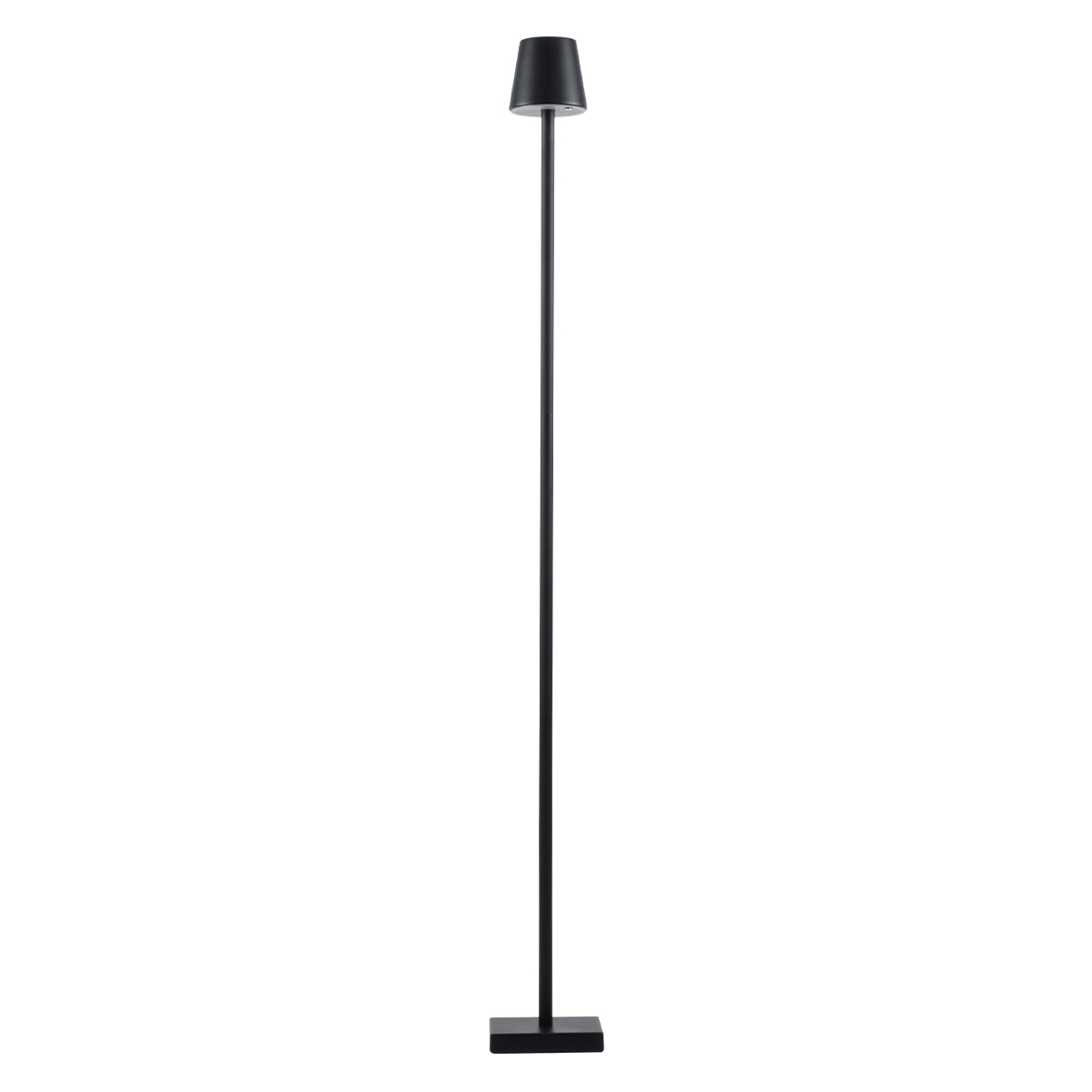 GloboStar® NEGA 60477 Μοντέρνο Επιδαπέδιο Φωτιστικό LED 2.2W 154lm 360° DC 5V Επαναφορτιζόμενο με Μπαταρία Li-ion 4000mAh - Διακόπτη Αφής - Θερμό Λευκό 2700K - Dimmable - D10 x H135cm - Μαύρο - 2 Years Warranty