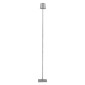 GloboStar® NEGA 60480 Μοντέρνο Επιδαπέδιο Φωτιστικό LED 2.2W 154lm 360° DC 5V Επαναφορτιζόμενο με Μπαταρία Li-ion 4000mAh - Διακόπτη Αφής - Θερμό Λευκό 2700K - Dimmable - D10 x H135cm - Ασημί - 2 Years Warranty