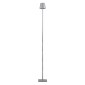 GloboStar® NEGA 60480 Μοντέρνο Επιδαπέδιο Φωτιστικό LED 2.2W 154lm 360° DC 5V Επαναφορτιζόμενο με Μπαταρία Li-ion 4000mAh - Διακόπτη Αφής - Θερμό Λευκό 2700K - Dimmable - D10 x H135cm - Ασημί - 2 Years Warranty