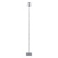 GloboStar® NEGA 60480 Μοντέρνο Επιδαπέδιο Φωτιστικό LED 2.2W 154lm 360° DC 5V Επαναφορτιζόμενο με Μπαταρία Li-ion 4000mAh - Διακόπτη Αφής - Θερμό Λευκό 2700K - Dimmable - D10 x H135cm - Ασημί - 2 Years Warranty