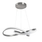 GloboStar® DEXTER 60498 Κρεμαστό Φωτιστικό Οροφής Design LED CCT 72W 8064lm 300° AC 220-240V - Εναλλαγή Φωτισμού μέσω Τηλεχειριστηρίου All In One Ψυχρό 6000k+Φυσικό 4500k+Θερμό 2700k Dimmable Φ56cm - Νίκελ Ασημί Βούρτσας - 3 Years Warranty